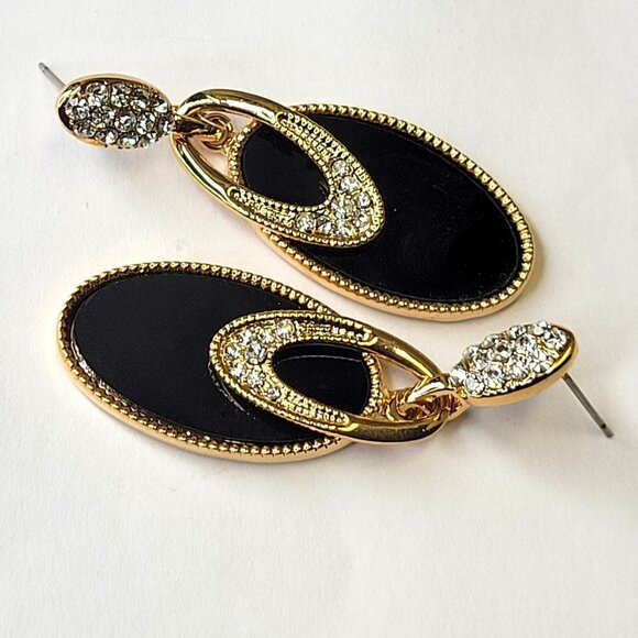 Black and Gold Earrings - Picture 2 of 16